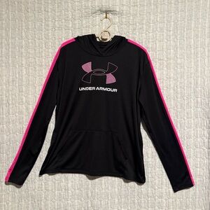 Under Armour Black Athletic Hoodie with Pink Accent